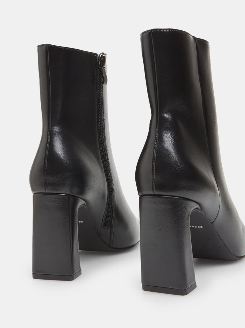Bottine à talon BATA Noir - Kiabi