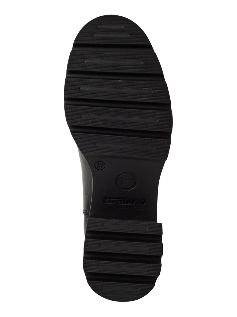 Bottine à Talon Chelsea Cuir Tamaris Noir - Kiabi
