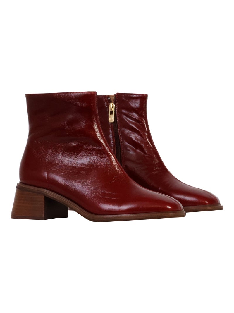 Bottine à Talon Cuir Emilie Karston Paris Bordeaux - Kiabi