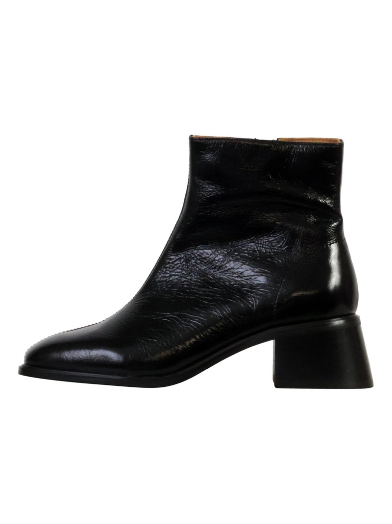 Bottine à Talon Cuir Emilie Karston Paris Noir - Kiabi