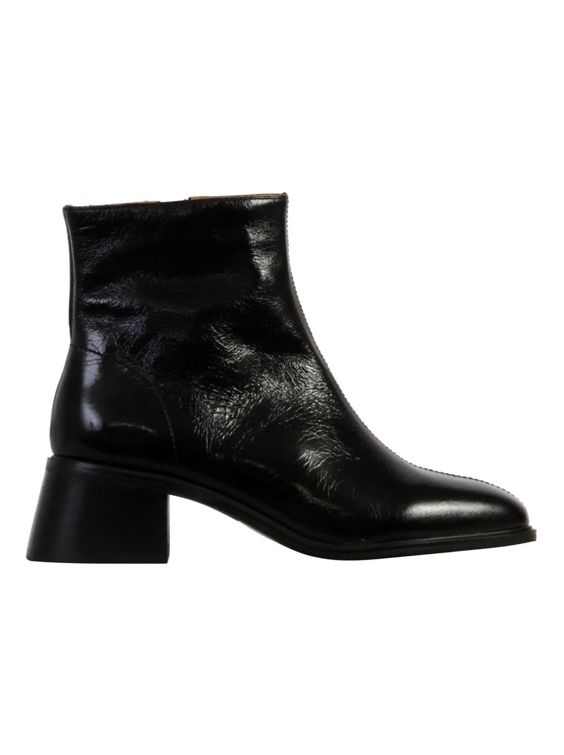 Bottine à Talon Cuir Emilie Karston Paris Noir - Kiabi