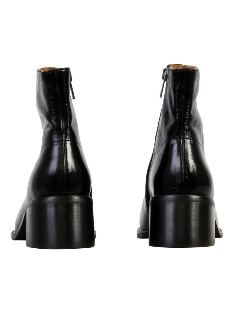 Bottine à Talon Cuir Emilie Karston Paris Noir - Kiabi