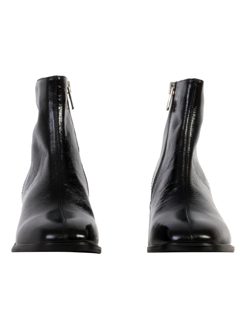 Bottine à Talon Cuir Emilie Karston Paris Noir - Kiabi