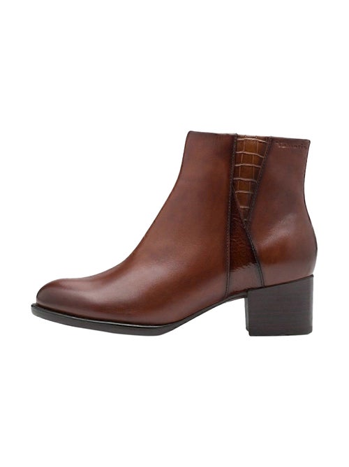 Bottine à Talon Cuir Tamaris - Kiabi
