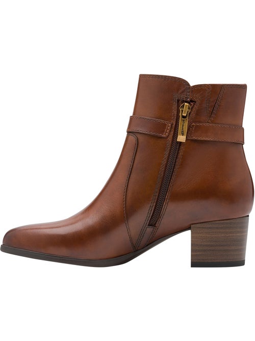 Bottine A Talon Cuir Tamaris - Kiabi