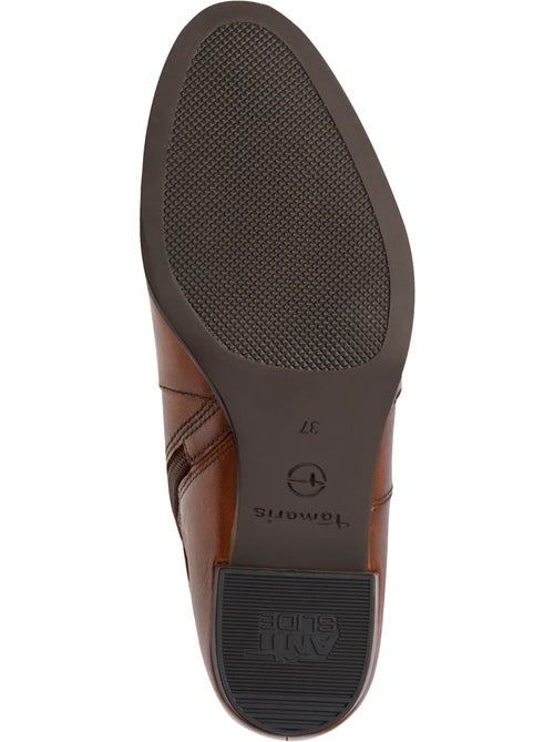 Bottine A Talon Cuir Tamaris - Kiabi