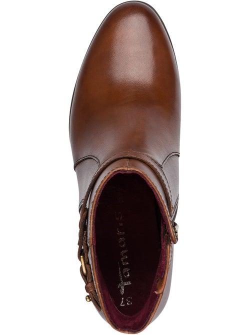 Bottine A Talon Cuir Tamaris - Kiabi