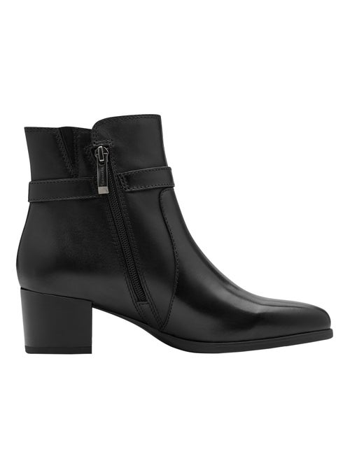 Bottine A Talon Cuir Tamaris - Kiabi