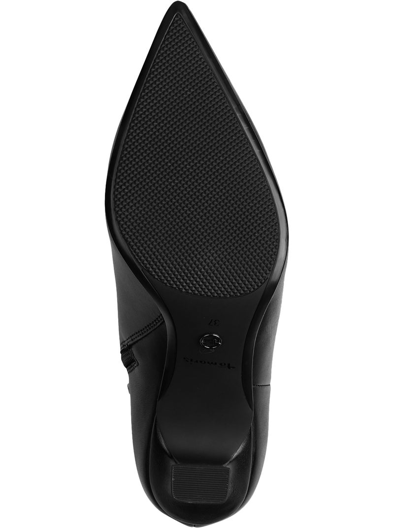 Bottine à talon cuir tamaris Noir - Kiabi