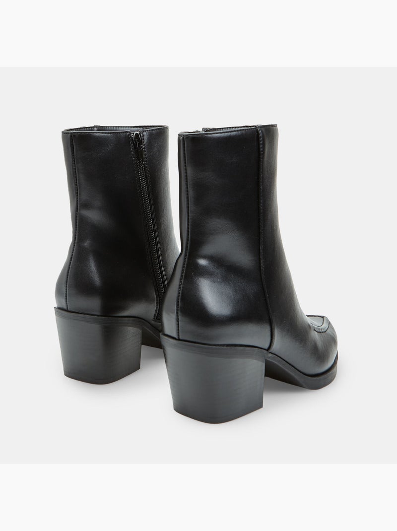 Bottine à talon et bout pointu Bata Noir - Kiabi