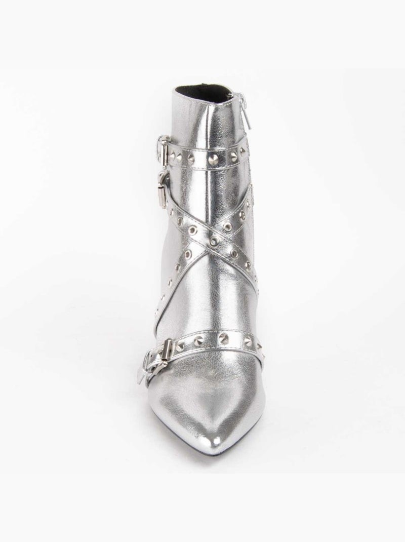 Bottine à talon matériel synthétique montevita Argent - Kiabi