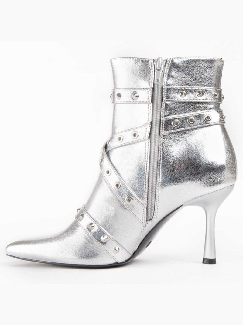 Bottine à talon matériel synthétique montevita Argent - Kiabi