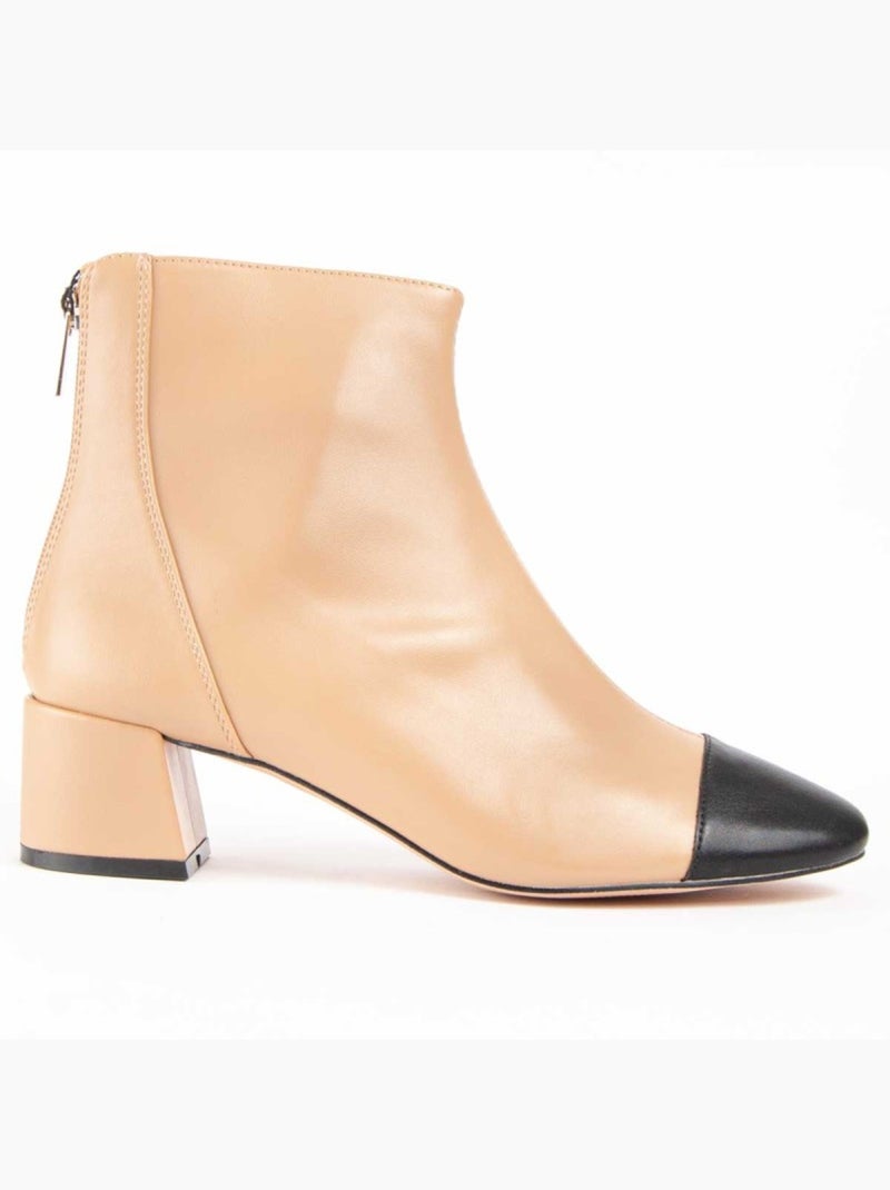 Bottine à Talon Matériel Synthétique Montevita Beige - Kiabi