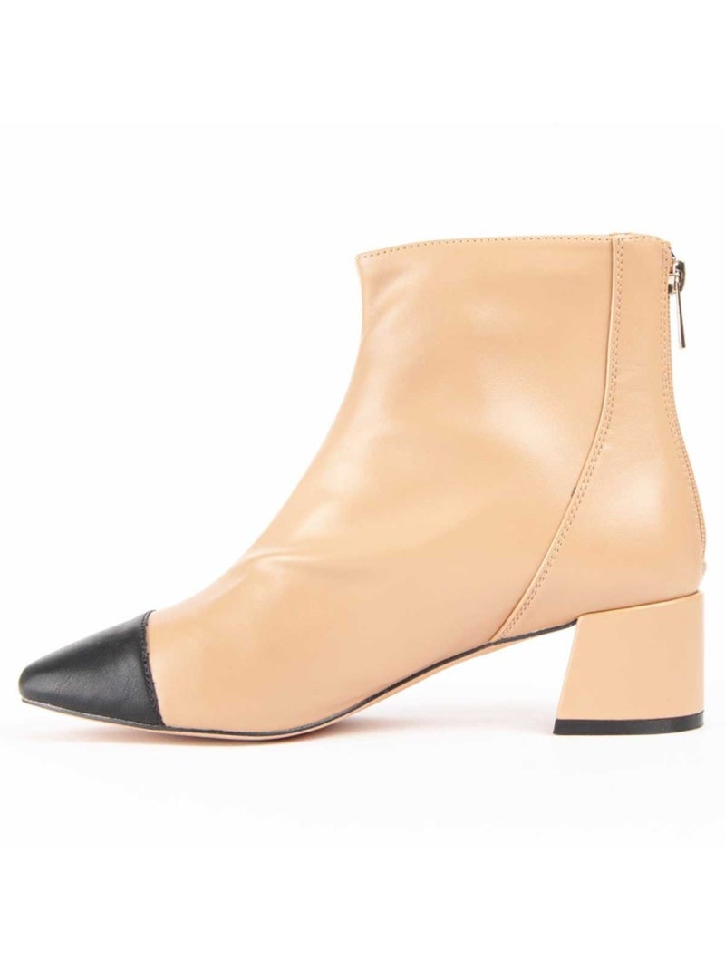 Bottine à Talon Matériel Synthétique Montevita Beige - Kiabi