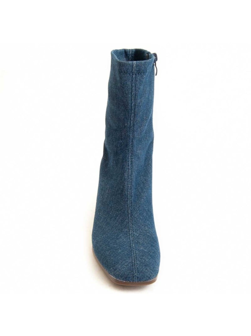 Bottine à Talon Matériel Synthétique Montevita Bleu - Kiabi