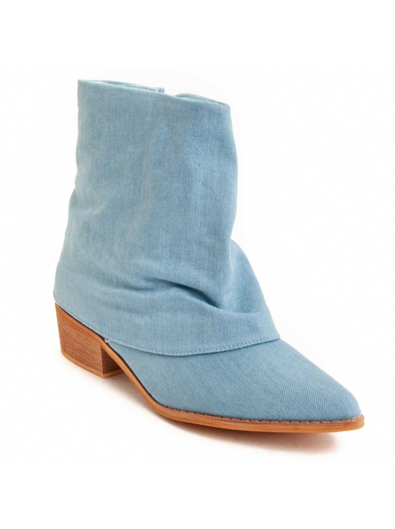 Bottine à Talon Matériel Synthétique Montevita Bleu - Kiabi