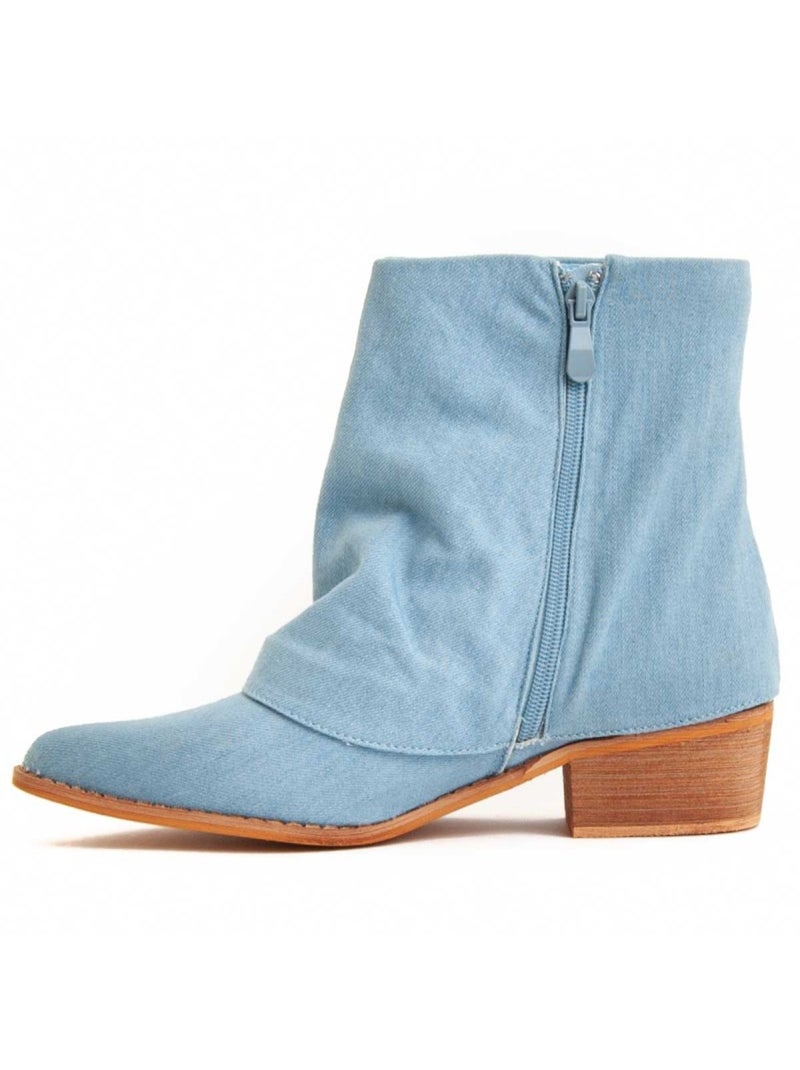 Bottine à Talon Matériel Synthétique Montevita Bleu - Kiabi