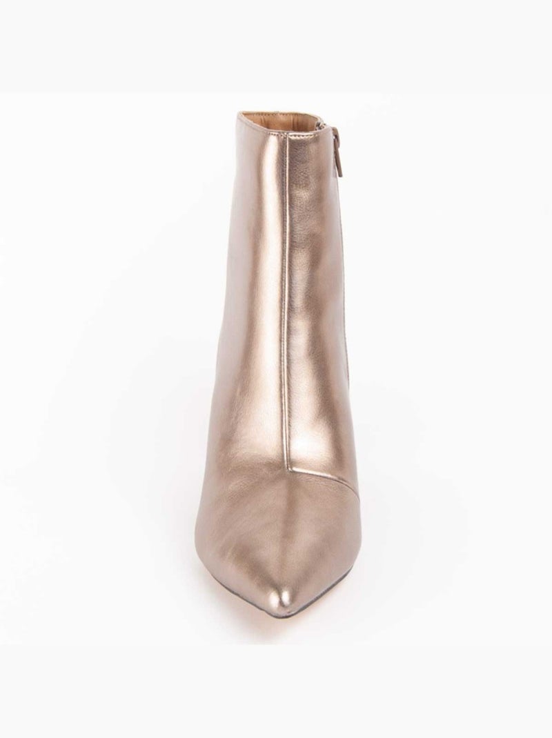 Bottine à Talon Matière Synthétique Et Textile Montevita Doré/or - Kiabi