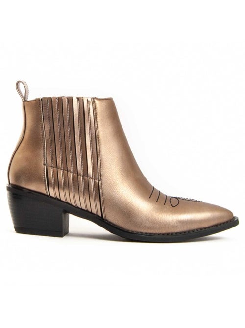 Bottine à Talon Matière Synthétique Et Textile Montevita - Kiabi