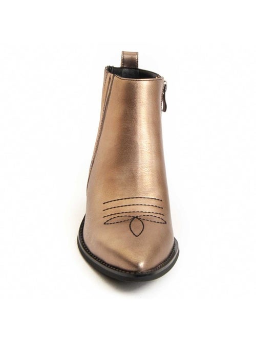 Bottine à Talon Matière Synthétique Et Textile Montevita - Kiabi