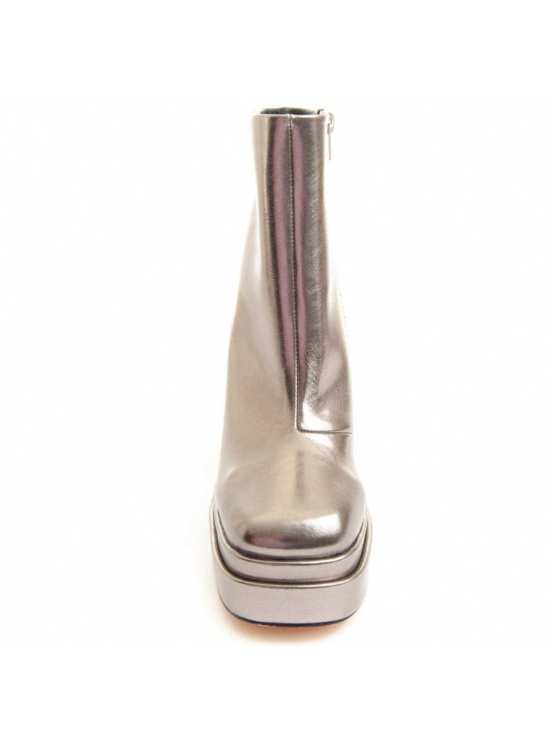 Bottine à Talon Matière Synthétique Et Textile Montevita Gris - Kiabi