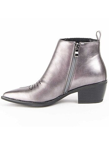 Bottine à Talon Matière Synthétique Et Textile Montevita
