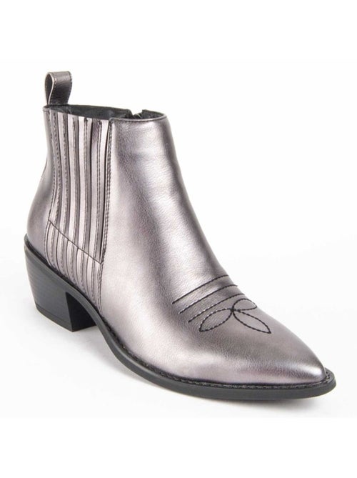 Bottine à Talon Matière Synthétique Et Textile Montevita - Kiabi