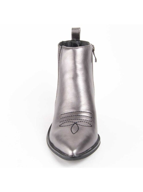 Bottine à Talon Matière Synthétique Et Textile Montevita - Kiabi