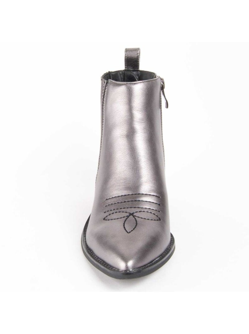 Bottine à Talon Matière Synthétique Et Textile Montevita Gris - Kiabi