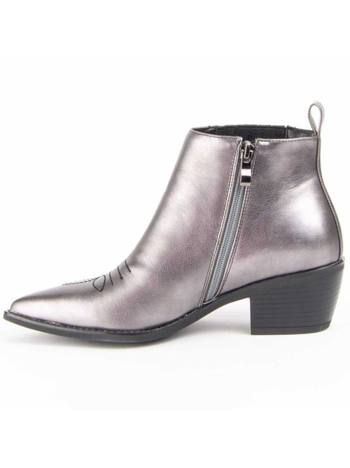 Bottine à Talon Matière Synthétique Et Textile Montevita - Kiabi