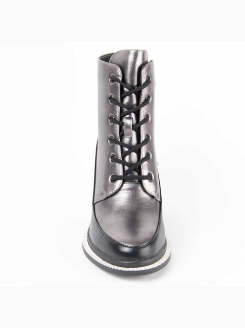 Bottine à Talon Matière Synthétique Et Textile Montevita - Kiabi