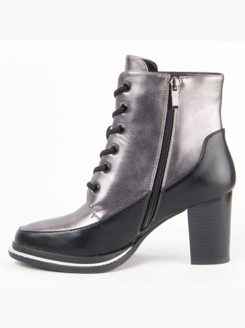 Bottine à Talon Matière Synthétique Et Textile Montevita - Kiabi