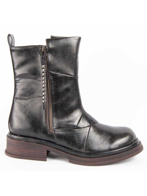 Bottine à Talon Matière Synthétique Et Textile Montevita - Kiabi