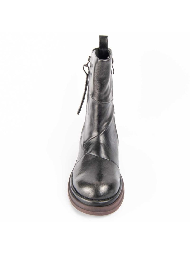 Bottine à Talon Matière Synthétique Et Textile Montevita Gris - Kiabi