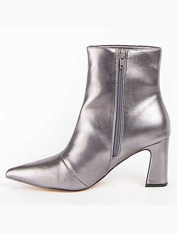 Bottine à Talon Matière Synthétique Et Textile Montevita