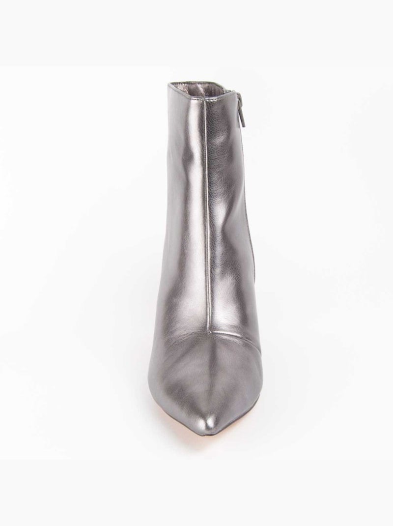 Bottine à Talon Matière Synthétique Et Textile Montevita Gris - Kiabi