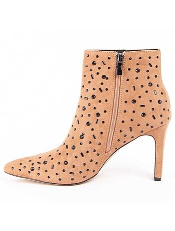 Bottine à Talon Matière Synthétique Et Textile Montevita