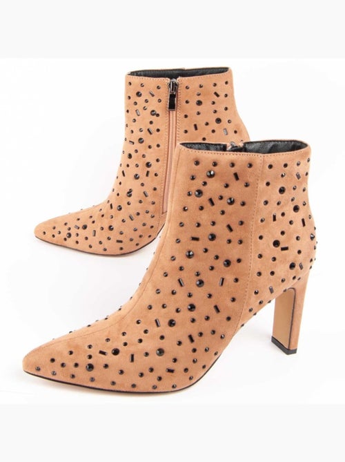 Bottine à Talon Matière Synthétique Et Textile Montevita - Kiabi