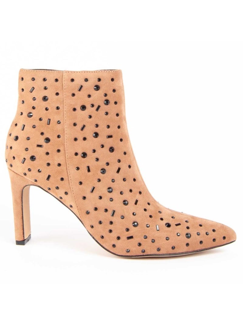 Bottine à Talon Matière Synthétique Et Textile Montevita Marron - Kiabi