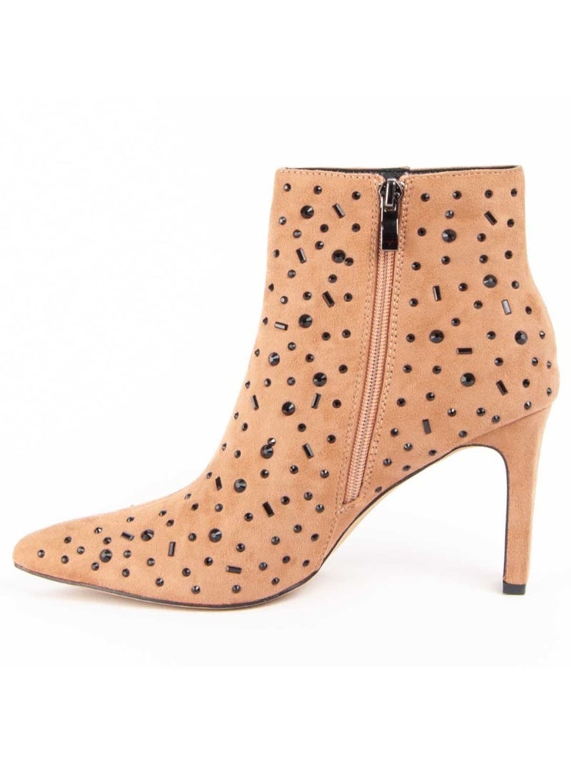 Bottine à Talon Matière Synthétique Et Textile Montevita Marron - Kiabi