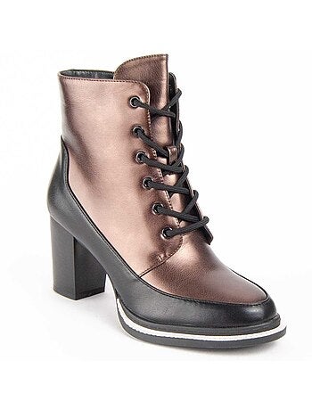 Bottine à Talon Matière Synthétique Et Textile Montevita