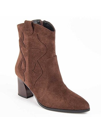 Bottine à Talon Matière Synthétique Et Textile Montevita