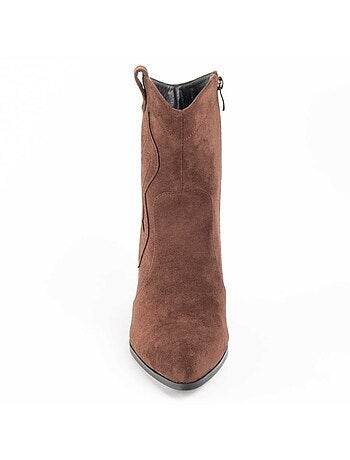 Bottine à Talon Matière Synthétique Et Textile Montevita