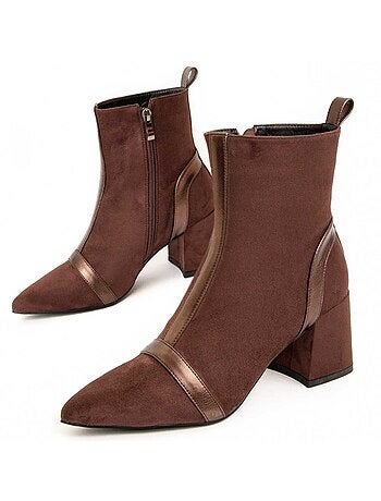 Bottine à Talon Matière Synthétique Et Textile Montevita