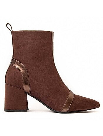Bottine à Talon Matière Synthétique Et Textile Montevita