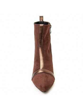 Bottine à Talon Matière Synthétique Et Textile Montevita