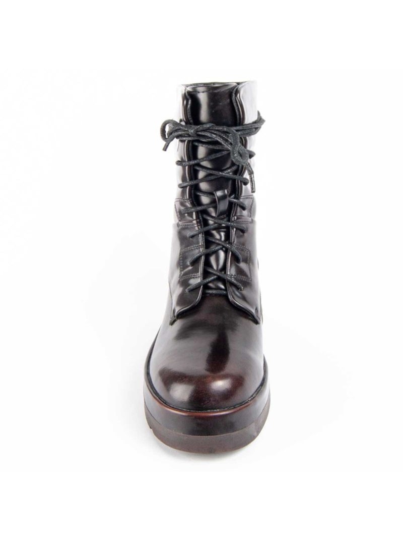 Bottine à Talon Matière Synthétique Et Textile Montevita Marron - Kiabi