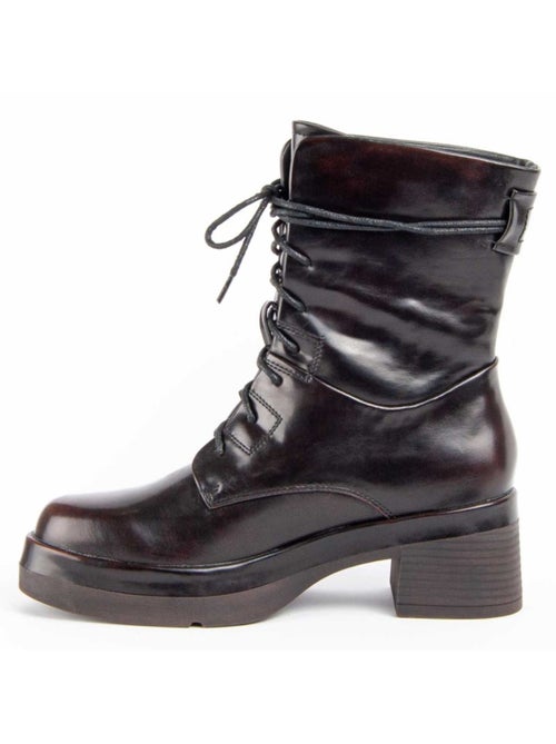 Bottine à Talon Matière Synthétique Et Textile Montevita - Kiabi