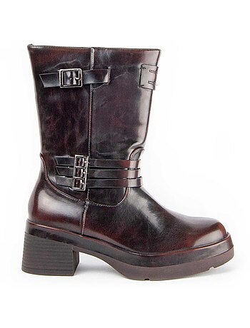 Bottine à Talon Matière Synthétique Et Textile Montevita
