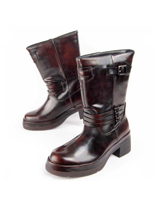 Bottine à Talon Matière Synthétique Et Textile Montevita - Kiabi